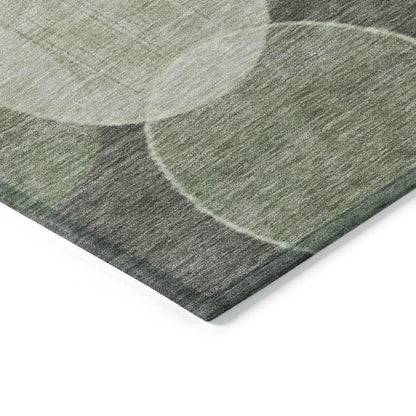 Jaelanor Green Washable Indoor-Outdoor Rug