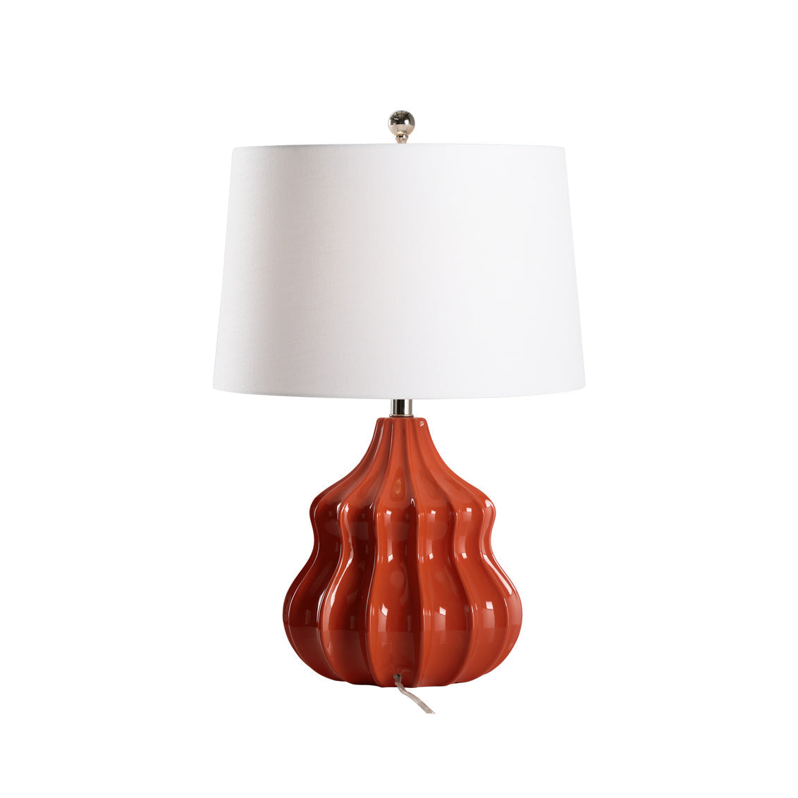 Wildwood Oliver Fluted Red Ceramic Table Lamp