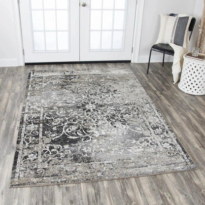 Dado Central Medallion Brown Kitchen Hallway Runner Rug -- brown