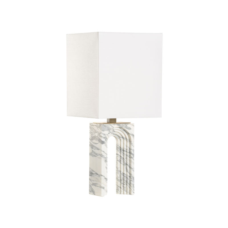 Wildwood Curvature Natural Arabescato Marble Table Lamp