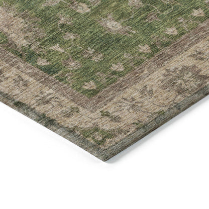 Iriaris Green Washable Indoor-Outdoor Rug
