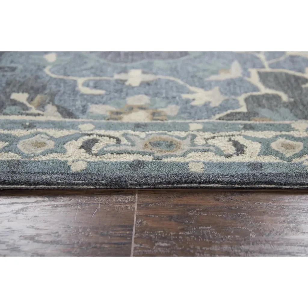 Awat Central Medallion Dark Gray Large Area Rugs - LOOMLAN - LOOMLAN - Area Rugs