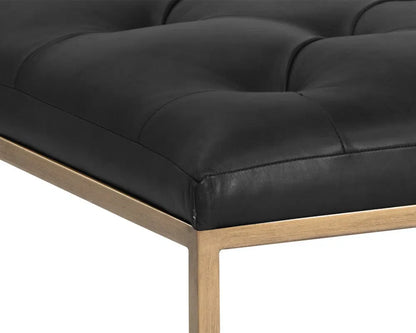 Endall Leather Upholstered Square Ottoman