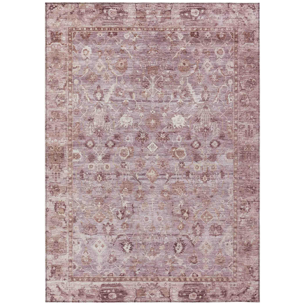 Laeel Pink Washable Indoor-Outdoor Rug
