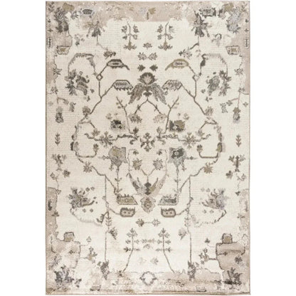 Cony Floral Beige Kitchen Hallway Runner Rug