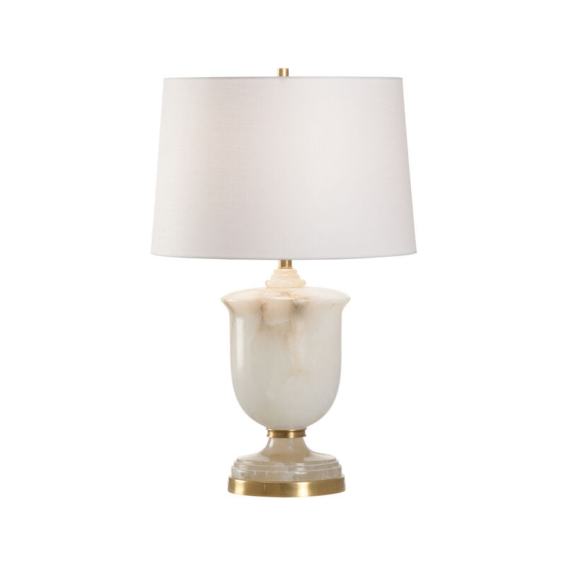 Chelsea House Premium Alabaster Milky Marble Finish Urn Table Lamp