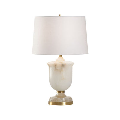 Chelsea House Premium Alabaster Milky Marble Finish Urn Table Lamp