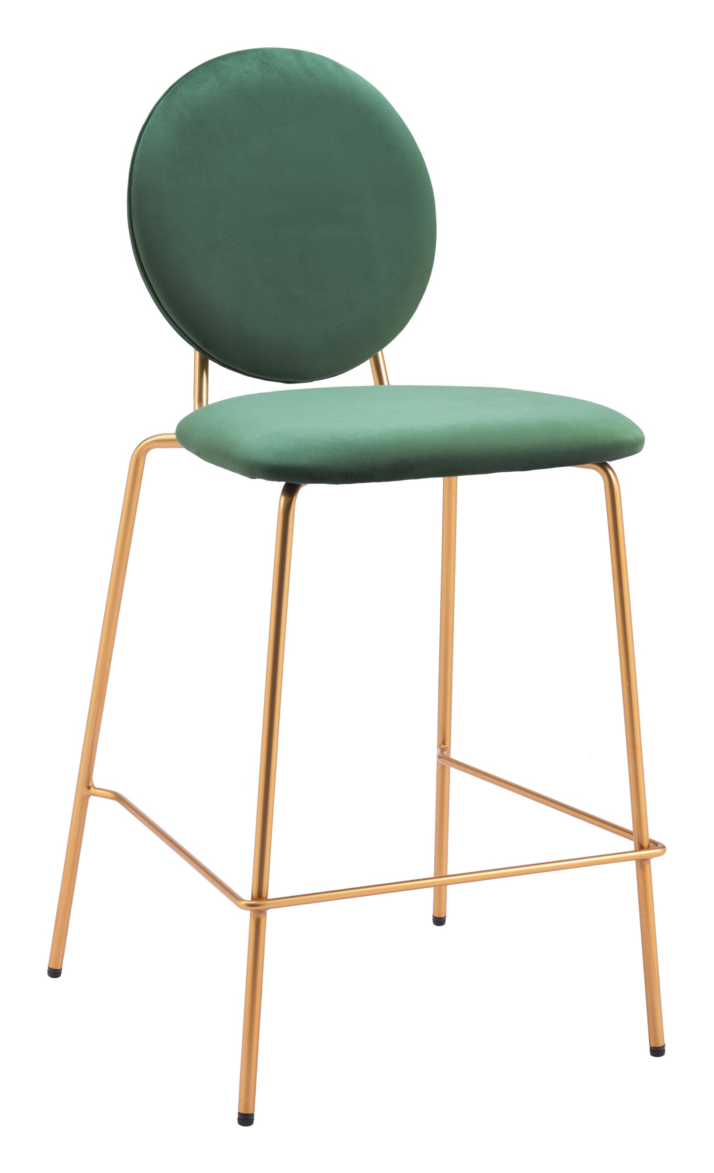 Odessa Steel Green and Gold Counter Stool (Set of 2)