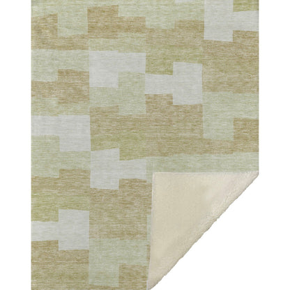 Flowing Harmony Beige Washable Indoor-Outdoor Rug