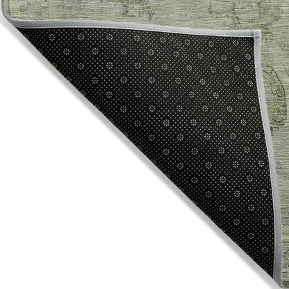 Laeanor Green Washable Indoor-Outdoor Rug