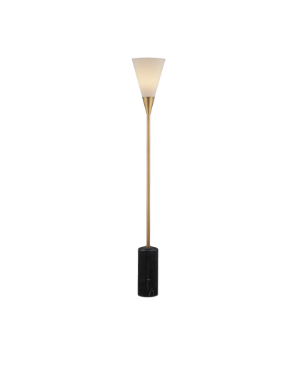 Martini Marble and Metal Black Floor Lamp