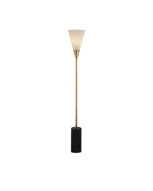 Martini Marble and Metal Black Floor Lamp