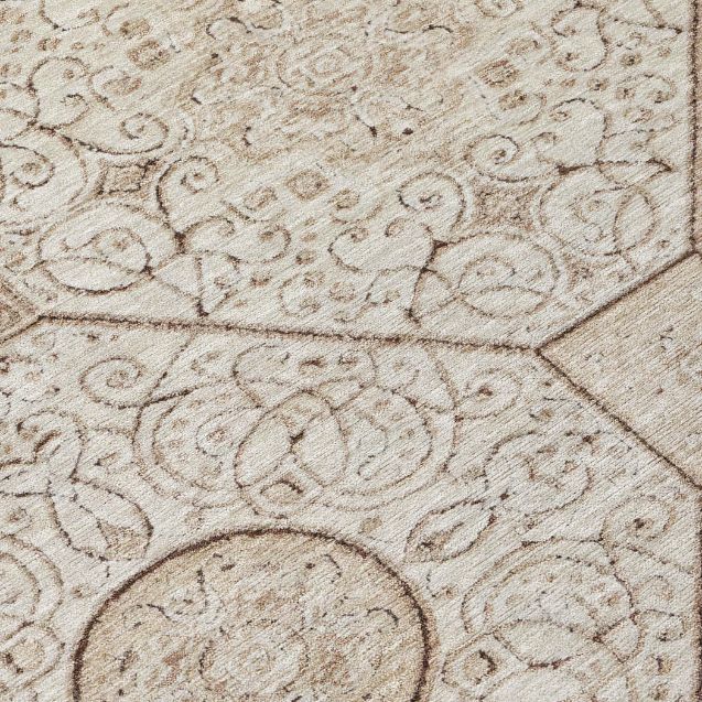 Iriora Brown Washable Indoor-Outdoor Rug