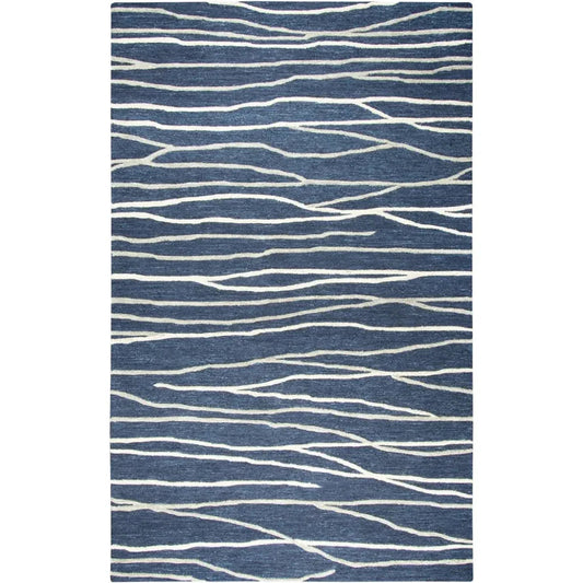 LOOMLAN Bore Lines Navy Large Area Rugs