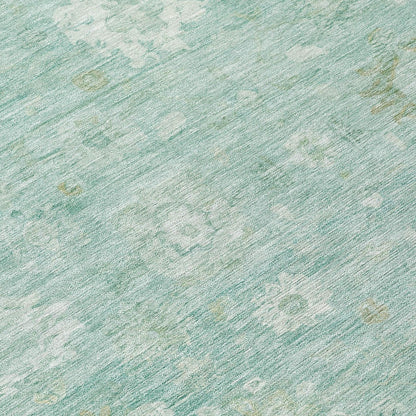 Laeara Teal Washable Indoor-Outdoor Rug
