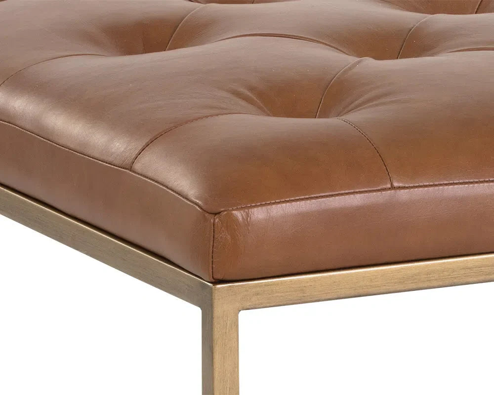 Endall Leather Upholstered Square Ottoman