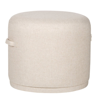 Ellery Cream Fabric Round Ottoman