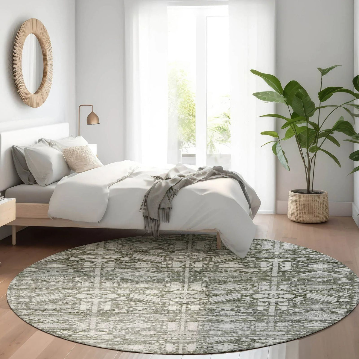 Laearis Gray Washable Indoor-Outdoor Rug