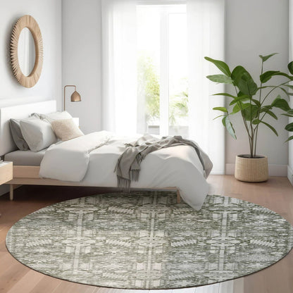 Laearis Gray Washable Indoor-Outdoor Rug