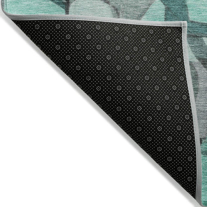 Jaelius Teal Washable Indoor-Outdoor Rug