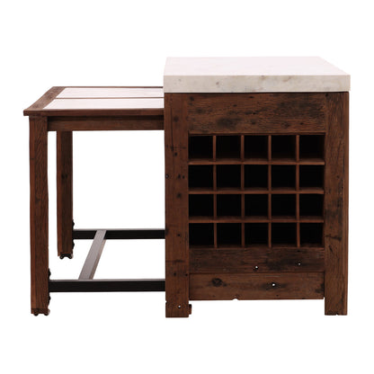 Furniture Classics Russel Wooden Brown Home Bar Island