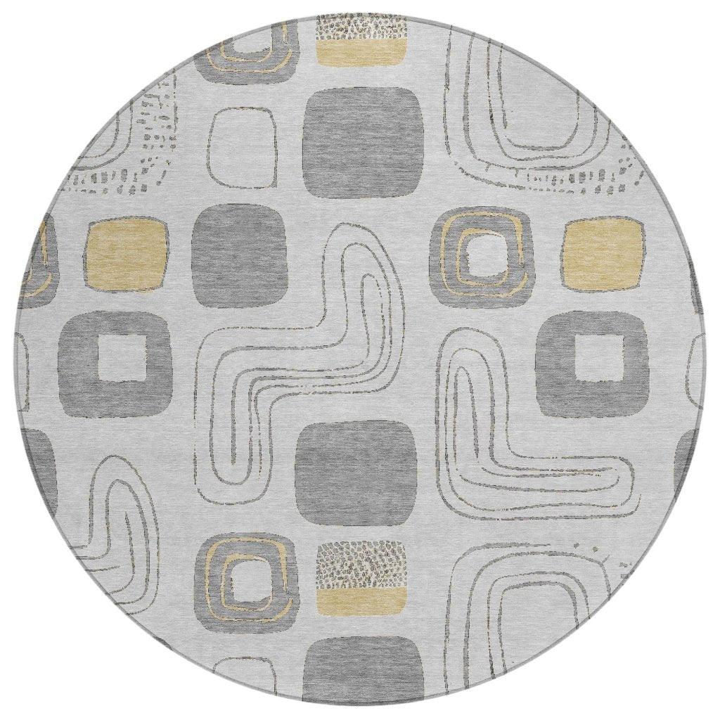 Aelira Gray Washable Indoor - Outdoor Rug - LOOMLAN - LOOMLAN Rugs - Outdoor Rugs