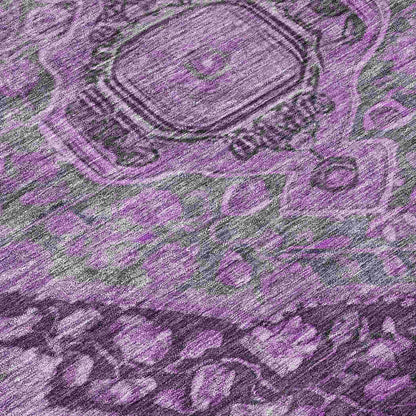 Kaelanor Purple Washable Indoor-Outdoor Rug