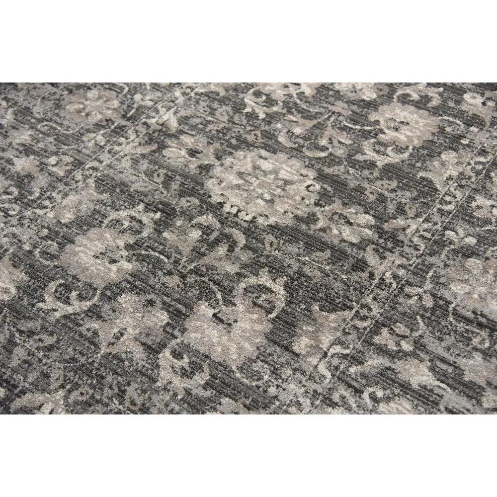 Dahl Floral Distress Gray Kitchen Hallway Runner Rug - LOOMLAN - LOOMLAN - Area Rugs