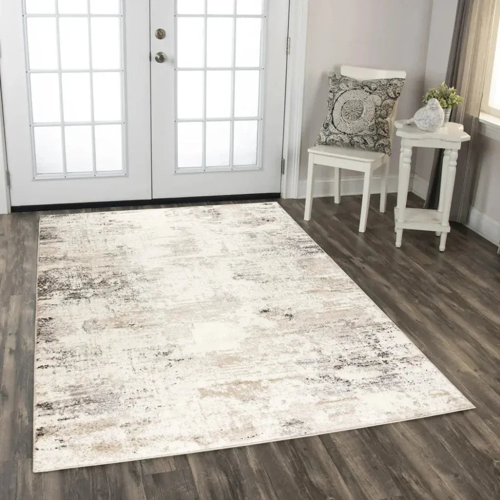 Conc Abstract Beige Kitchen Hallway Runner Rug -- beige