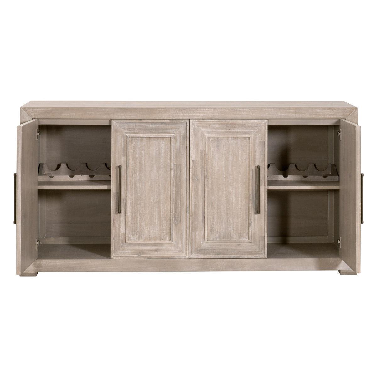 70" Solid Acacia Wood Sideboard for Dining Room With Wine Racks Sideboards LOOMLAN By Essentials For Living