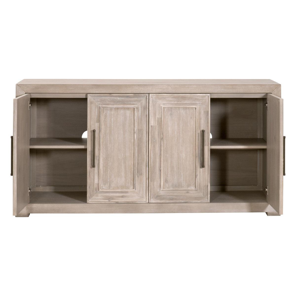 70" Solid Acacia Wood Sideboard for Dining Room With Wine Racks Sideboards LOOMLAN By Essentials For Living