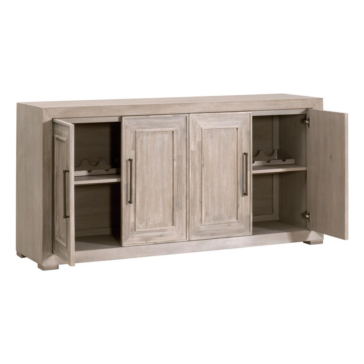 70" Solid Acacia Wood Sideboard for Dining Room With Wine Racks Sideboards LOOMLAN By Essentials For Living