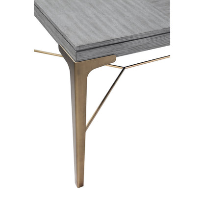 Nylah Steel and Wood Grey Rectangular Dining Table