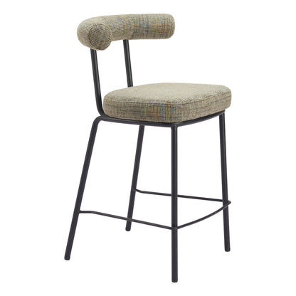 Kede Steel Green Tweed Counter Stool