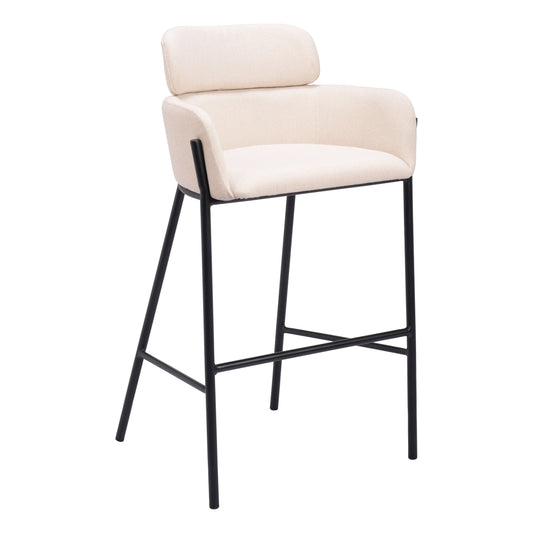 Bremor Steel Beige Barstool