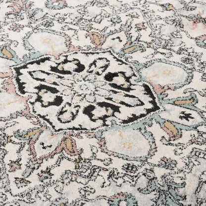Cici Medallion White Kitchen Hallway Runner Rug - LOOMLAN - LOOMLAN - Area Rugs