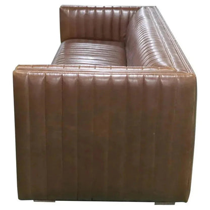 Channel 97" Camel Brown PU Leather Mid-Century 3-Seater -- view 4