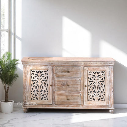 Norella Three Drawers Wood Sideboard