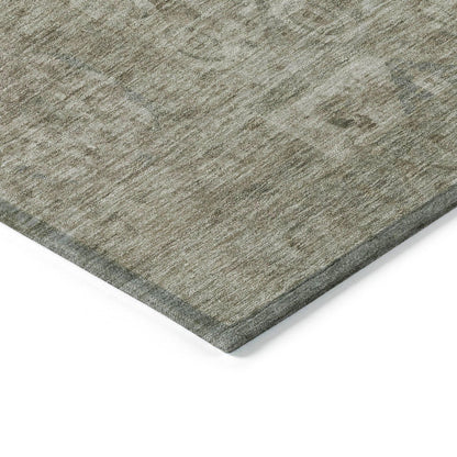 Iriir Gray Washable Indoor-Outdoor Rug