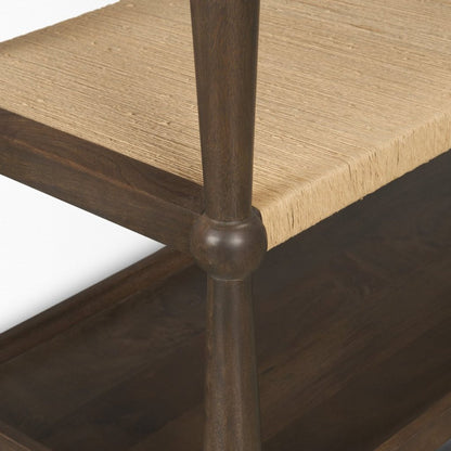 Bondi Dark Brown Mango Wood & Paper Rope Console Table -- Dark Brown