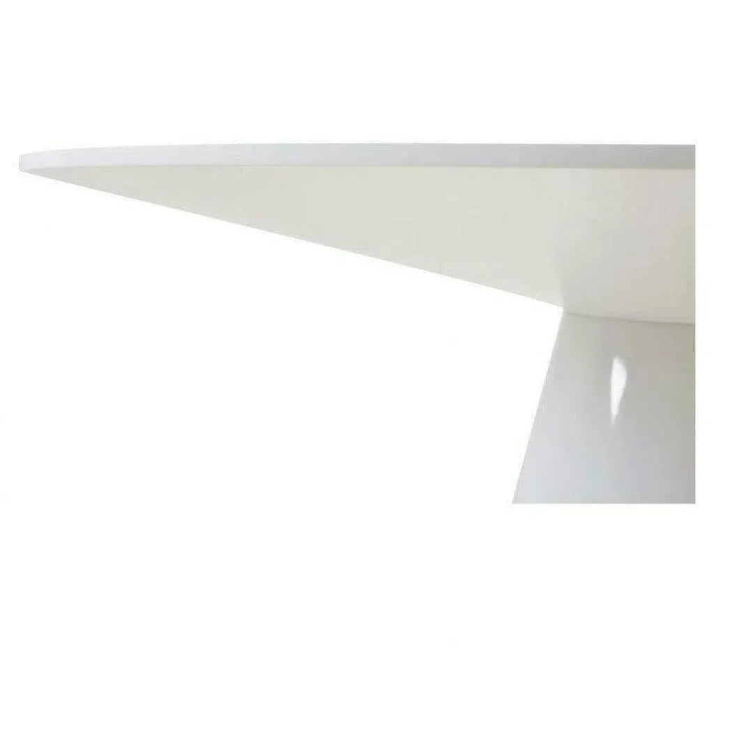 71" Contemporary High Gloss White Oval Dining Table for 6 People Dining Tables LOOMLAN By Moe's Home