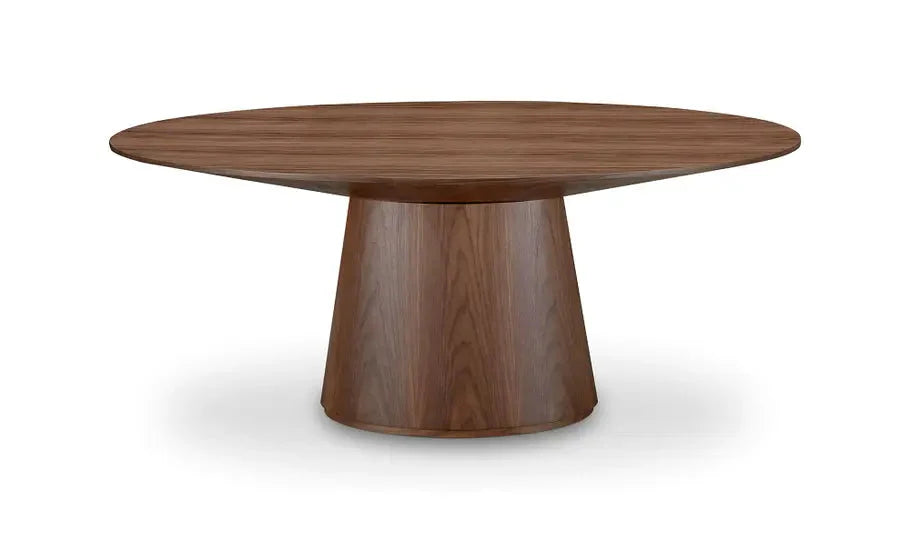 71" Contemporary Semi Gloss Brown Oval Dining Table for 6 People-Dining Tables-Moe's Home-LOOMLAN