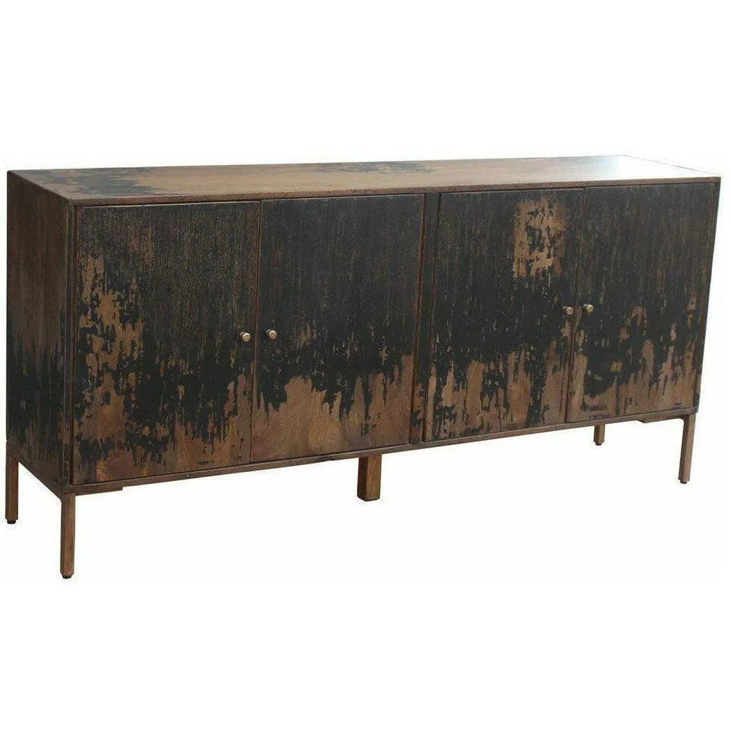 71 Inch Sideboard Black Rustic Sideboards LOOMLAN By Moe's Home