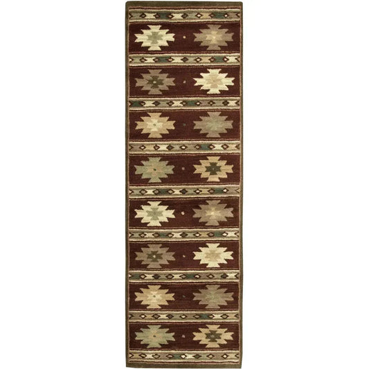 Deer Wool Red Hallway Kitchen Runner Rug