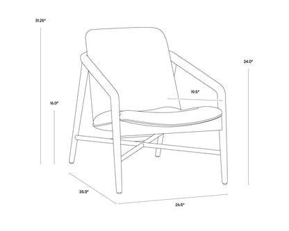 Cinelli Leather Upholstered Lounge Chair