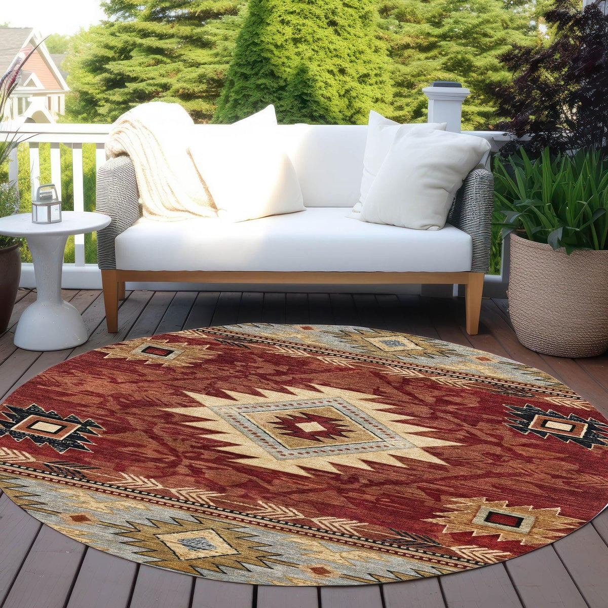 Jaelas Orange Washable Indoor-Outdoor Rug