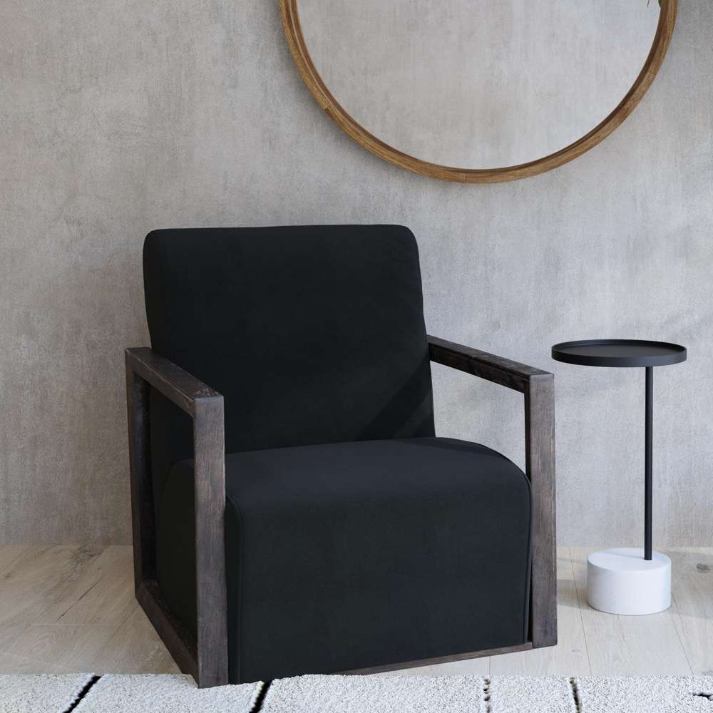 Asher Wood Black Accent Arm Chair - view 3
