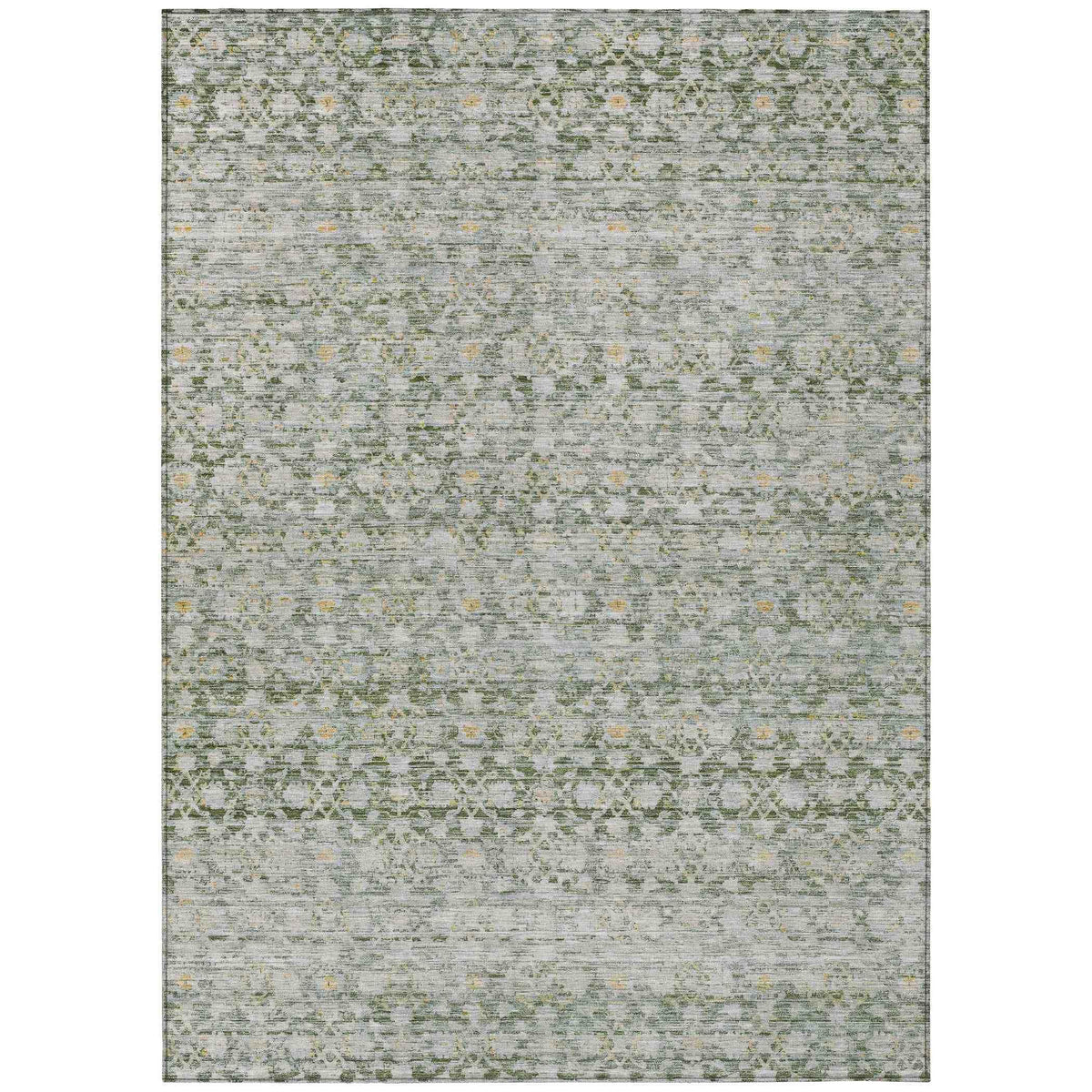 Irior Green Washable Indoor-Outdoor Rug
