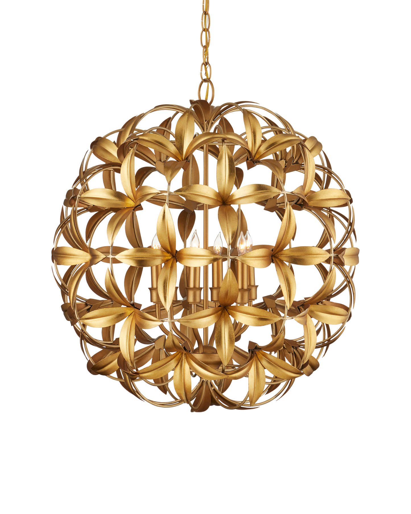 Helenium Orb Iron Gold Chandelier