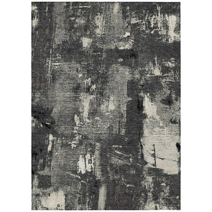 Aria Black Washable Indoor-Outdoor Rug